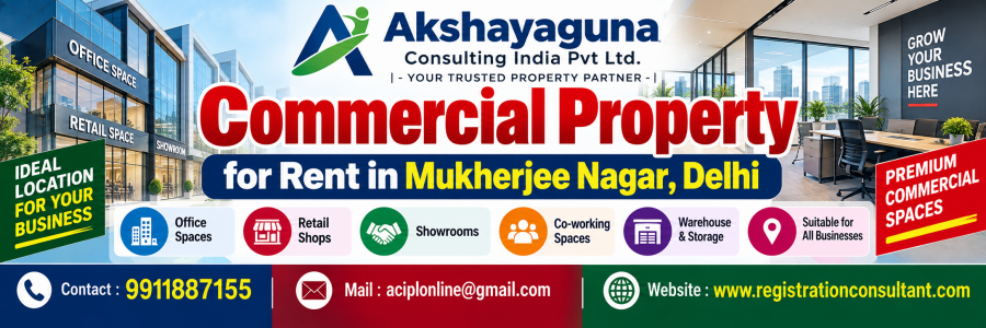 Commercial Property for Rent in Mukherjee Nagar